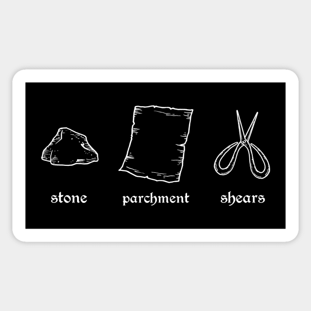 Stone Parchment Shears Sticker by frankpepito